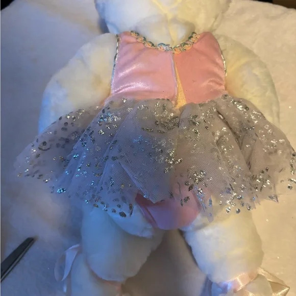 Vermont Ballerina white plush teddy bear. - Picture 5 of 6